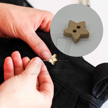 BQLZR Five-pointed Star Wooden Buttons for Craft DIY 13mm Length
