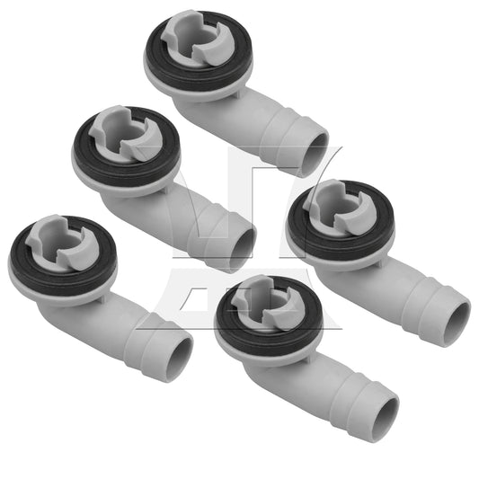 BQLZR Air Conditioner Drain Hose Elbow Connector with Rubber Ring 14mm Diameter