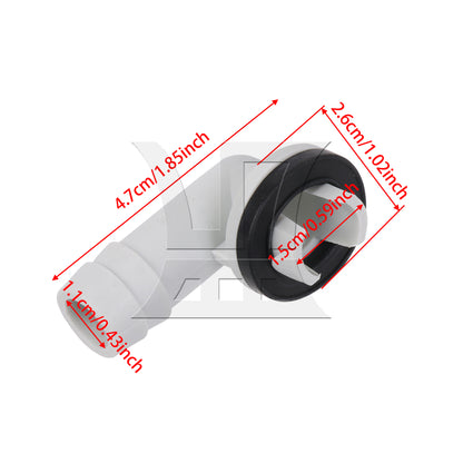 BQLZR Air Conditioner Drain Hose Elbow Connector with Rubber Ring 14mm Diameter