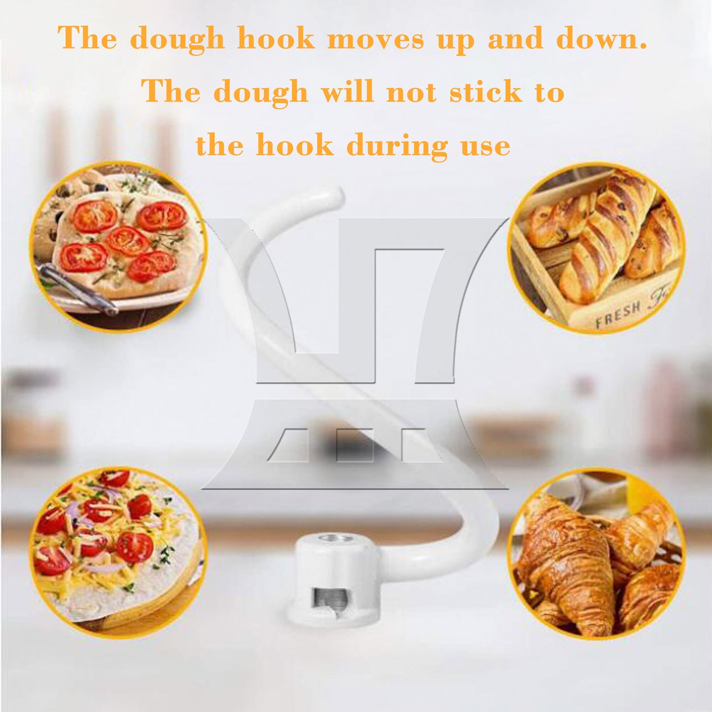 BQLZR Spiral Dough Hook Replacement for Lift Mixer KV25G0X Bowl 5QT 6QT