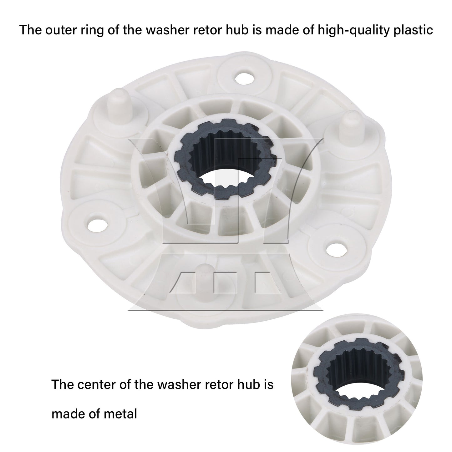 BQLZR MBF618448 Washing Machine Drive Hub White & Nickel Metal Replacement Parts