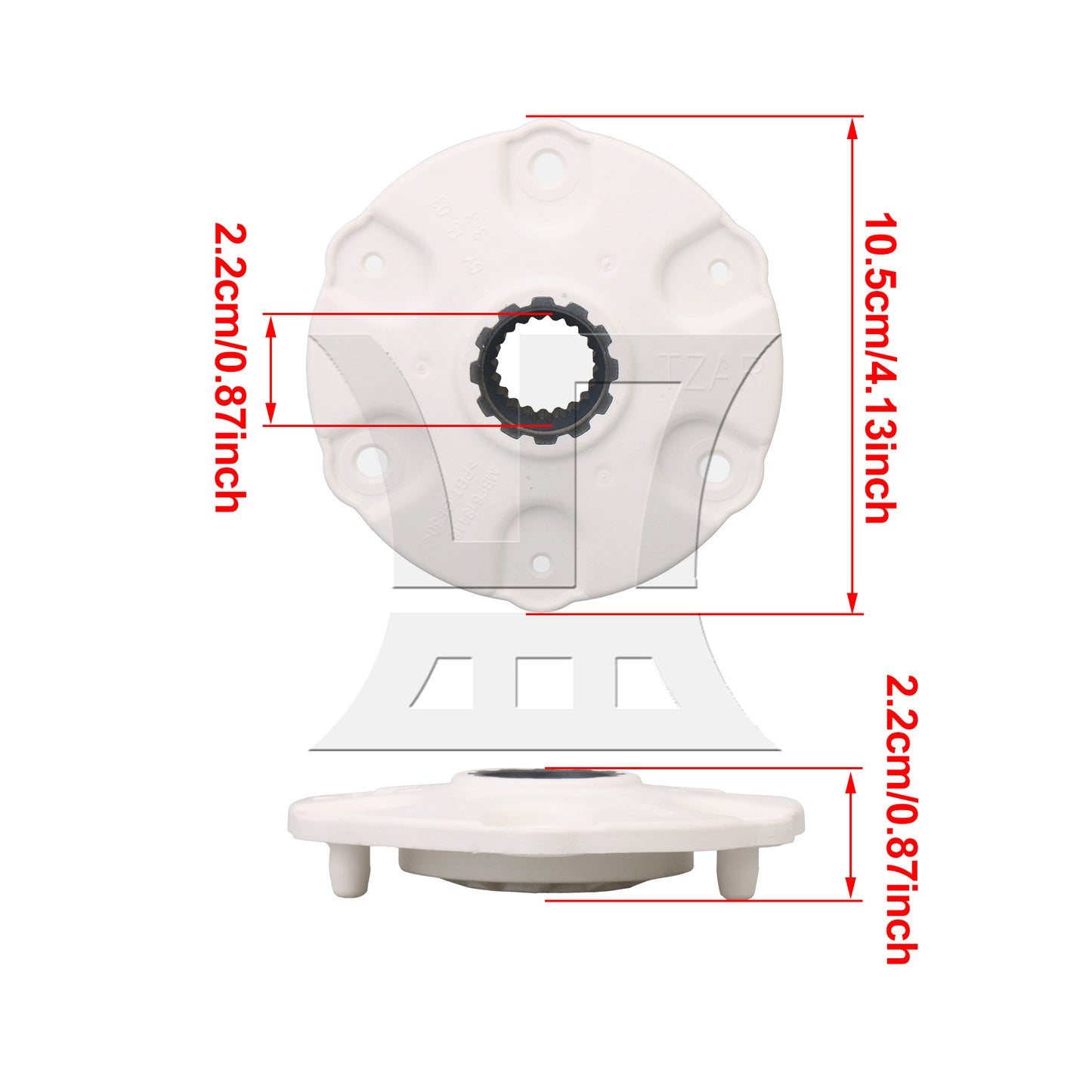 BQLZR MBF618448 Washing Machine Drive Hub White & Nickel Metal Replacement Parts
