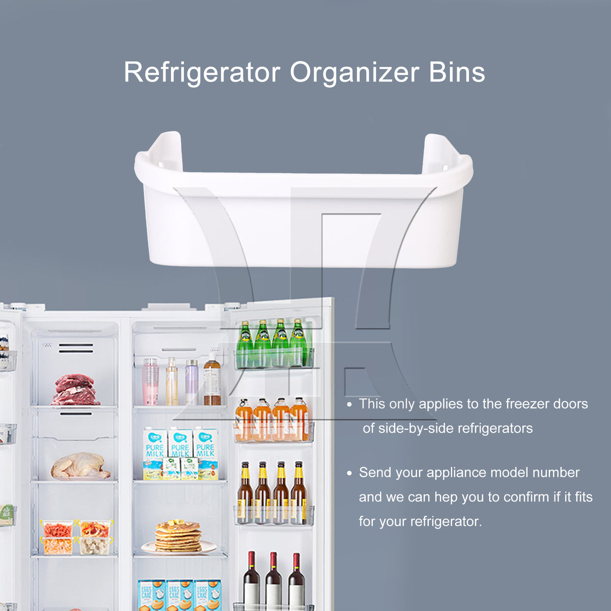 BQLZR Plastic Refrigerator Door Shelf 240351601 for Kitchen Supplies