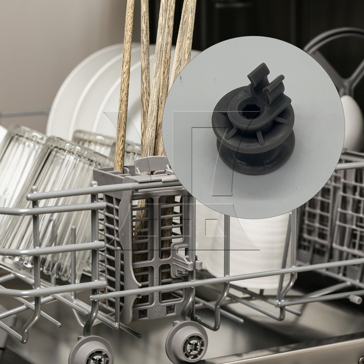 BQLZR Gray Dishwasher Upper Dishrack Wheel Replacement Part 4581DD3002A