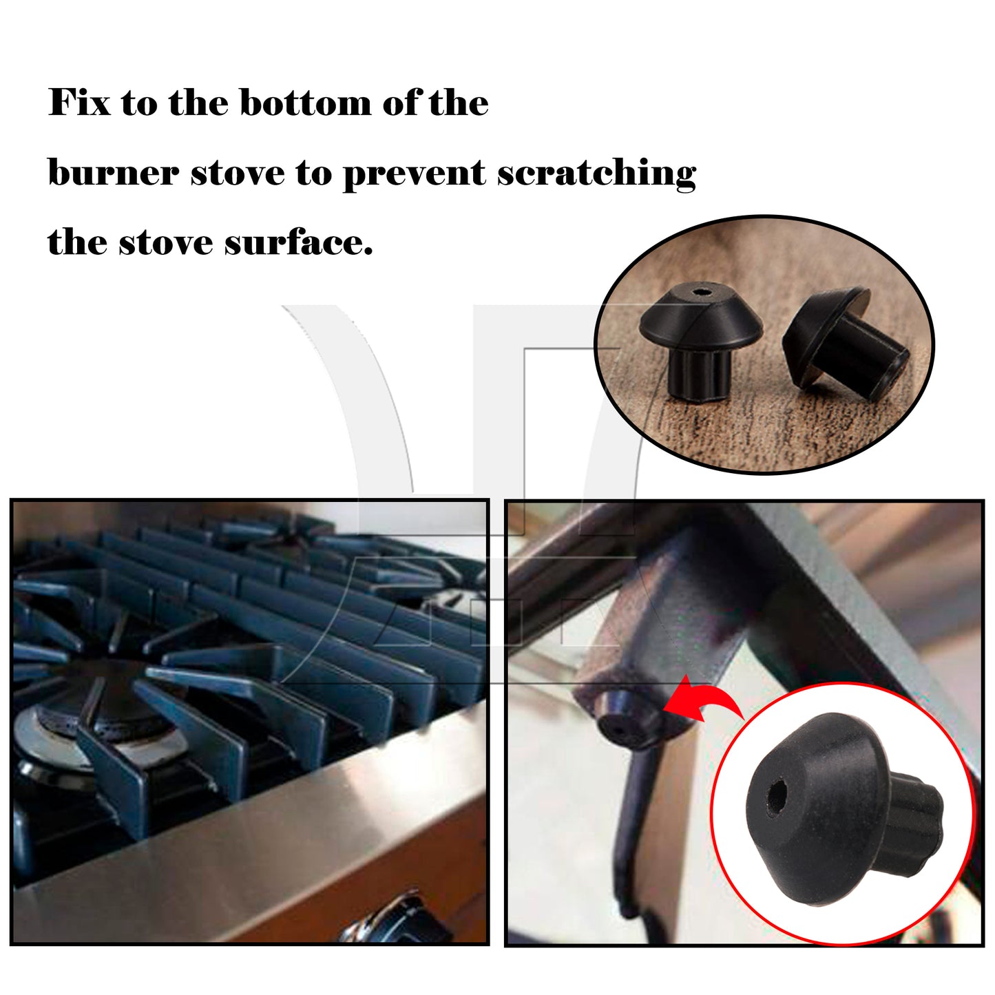 BQLZR  Gas Stoves Rubber Feet Replace Part Number WB02K0101 247410 Black