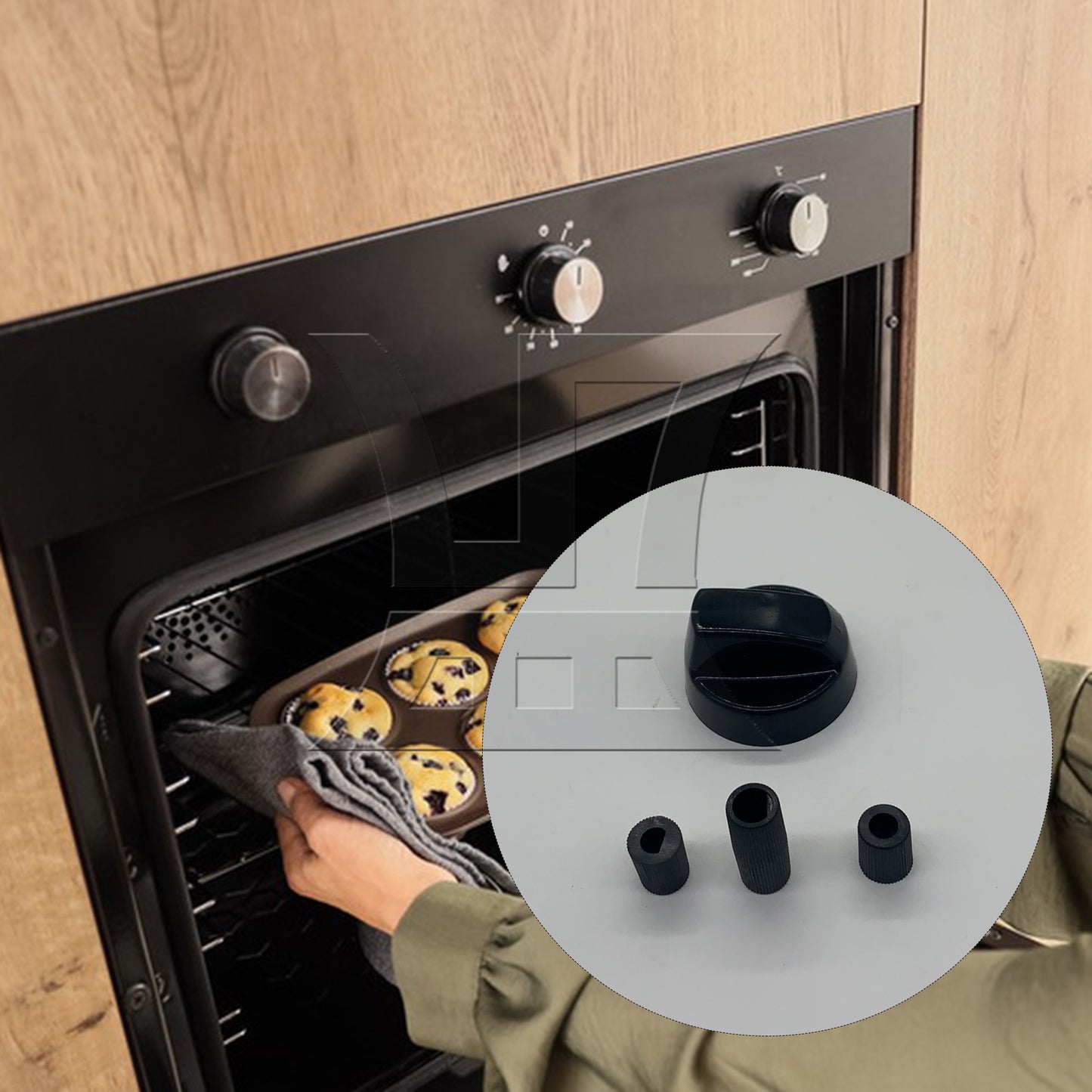 BQLZR Plastic Oven Burner Knob Replacement Parts 42x26mm Black