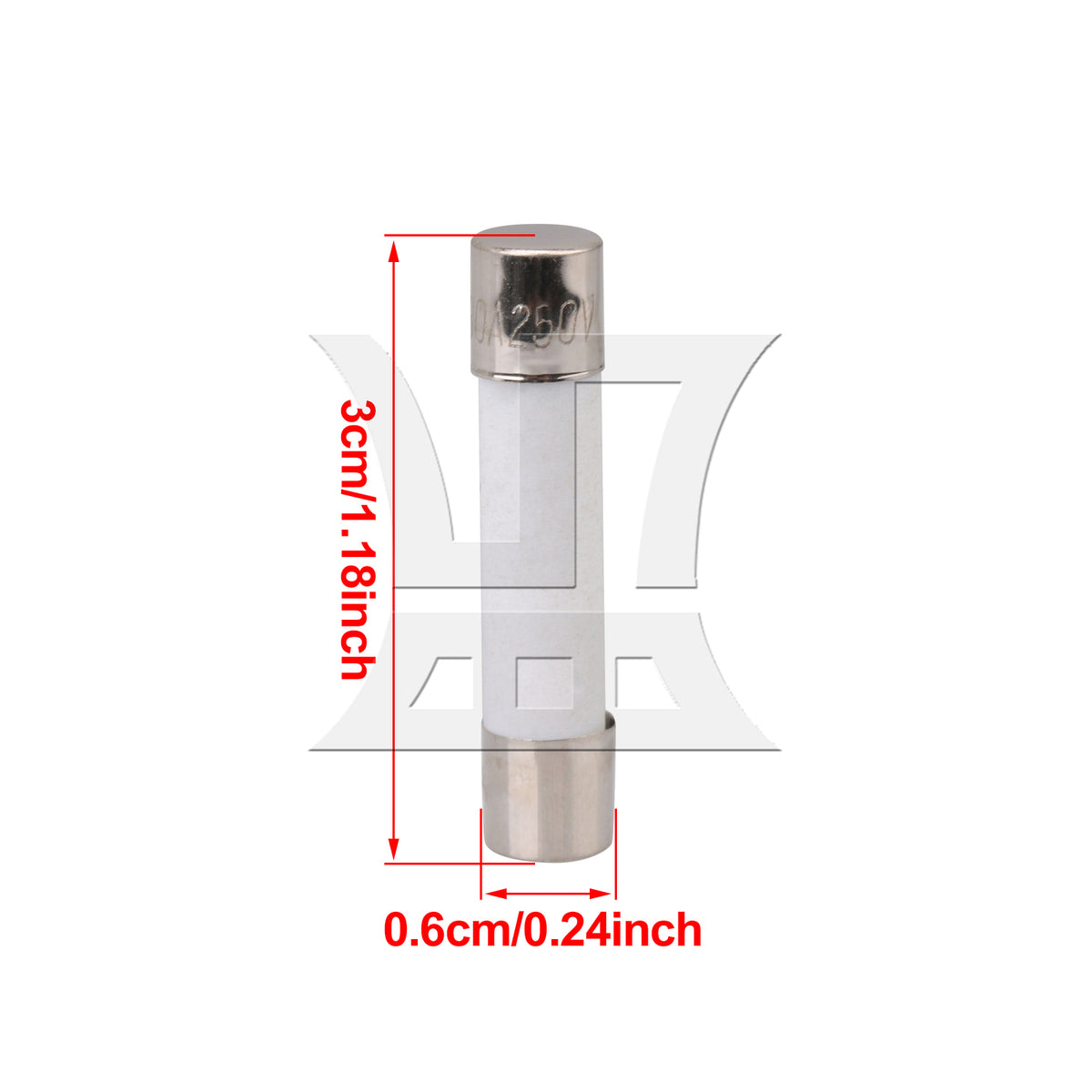 BQLZR 10 x Slow Blow Microwave Oven 30Amp 250V Ceramic Tube Fuse 1.18x0.23inch