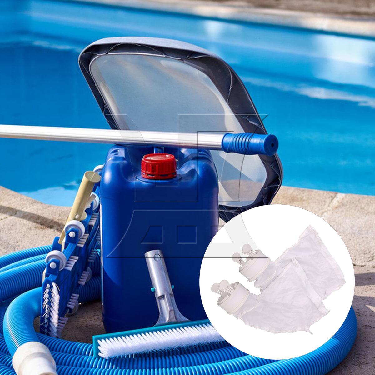 BQLZR 2 Pieces 300x290mm Universal Swimming Pool Filter Bag for 280 480 White