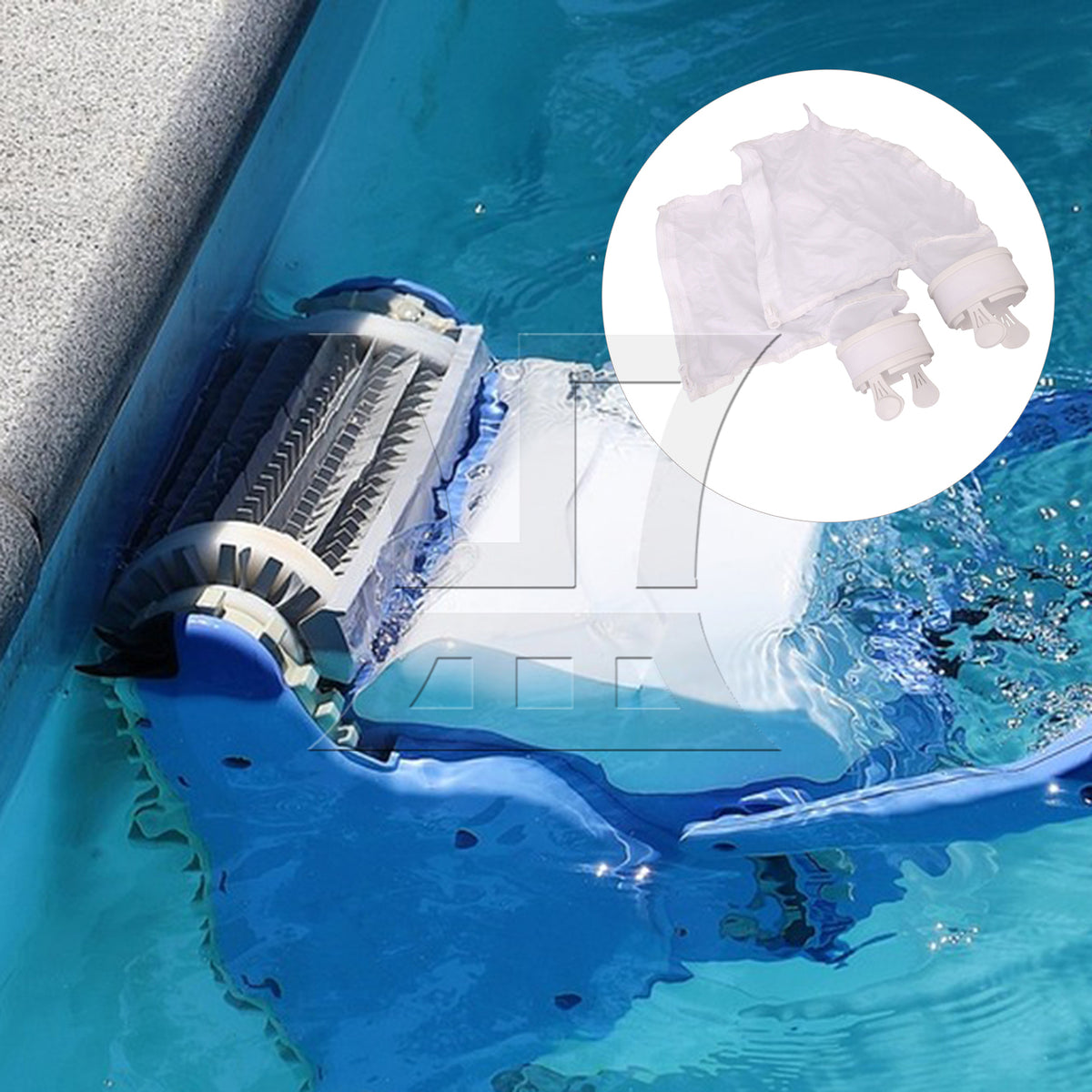 BQLZR 2 Pieces 300x290mm Universal Swimming Pool Filter Bag for 280 480 White