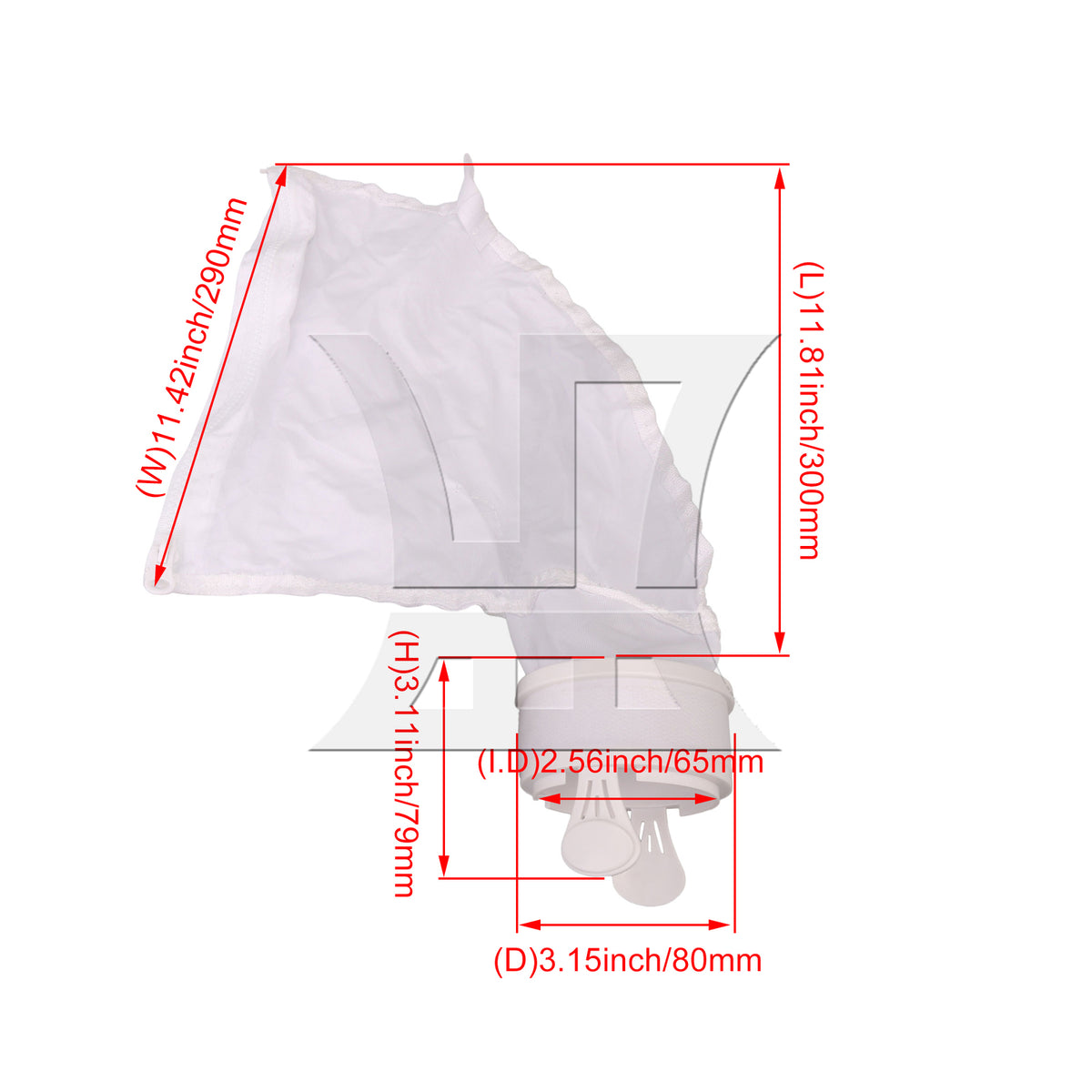 BQLZR 2 Pieces 300x290mm Universal Swimming Pool Filter Bag for 280 480 White