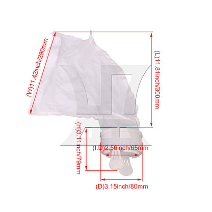 BQLZR 2 Pieces 300x290mm Universal Swimming Pool Filter Bag for 280 480 White