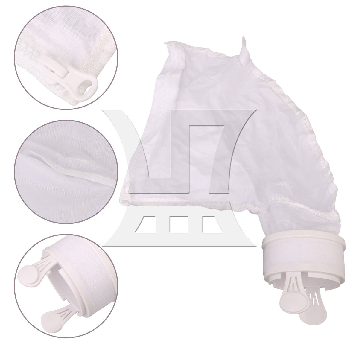 BQLZR 2 Pieces 300x290mm Universal Swimming Pool Filter Bag for 280 480 White