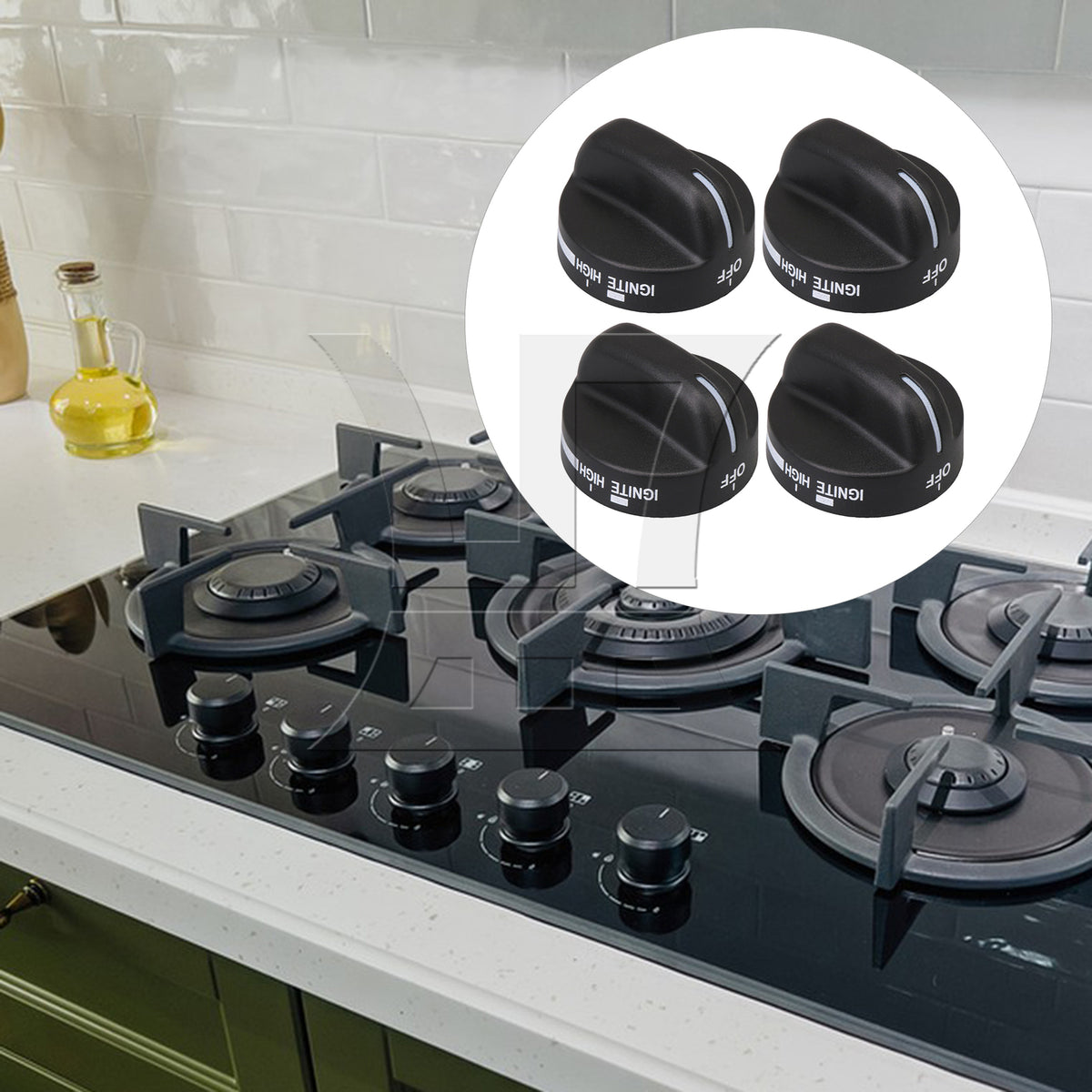BQLZR 4 x Gas Stoves Knob ER8273103 8273103 8273107 8273111 Replacement Parts