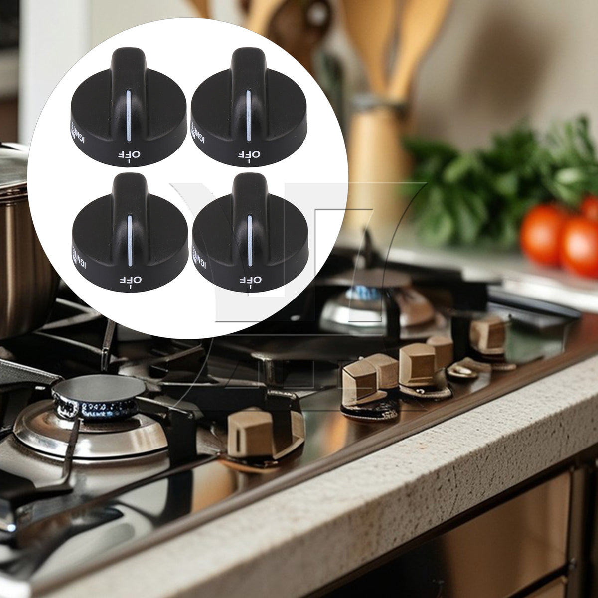 BQLZR 4 x Gas Stoves Knob ER8273103 8273103 8273107 8273111 Replacement Parts