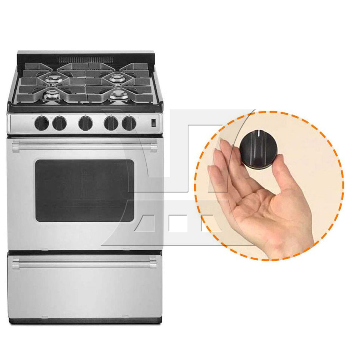 BQLZR 4 x Gas Stoves Knob ER8273103 8273103 8273107 8273111 Replacement Parts