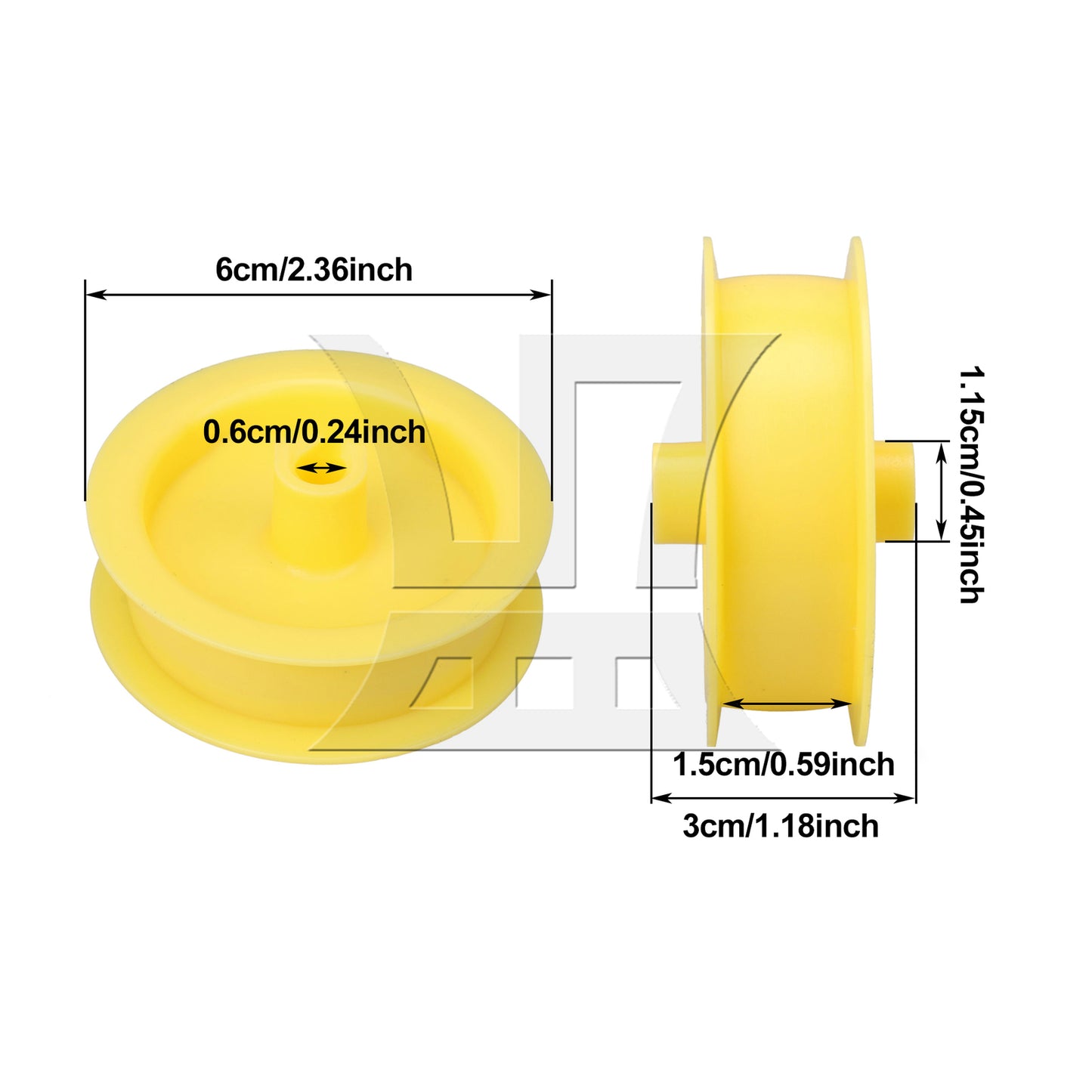 BQLZR WE12X83 Yellow Dryer Idler Pulley Wheel Upgraded Ball Bearing Replacement Part