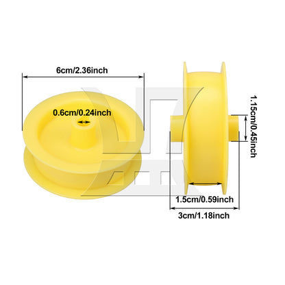 BQLZR WE12X83 Yellow Dryer Idler Pulley Wheel Upgraded Ball Bearing Replacement Part