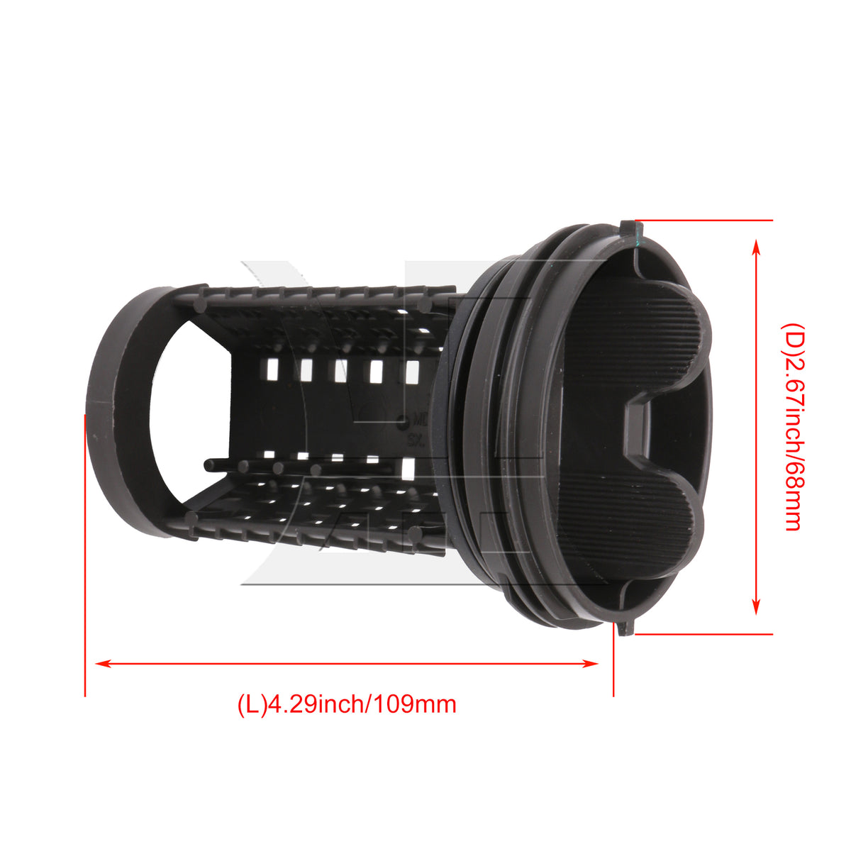BQLZR Washer Drain Pump Filter Replacement Parts 383EER2001A 10.9x6.8mm Black