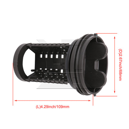 BQLZR Washer Drain Pump Filter Replacement Parts 383EER2001A 10.9x6.8mm Black
