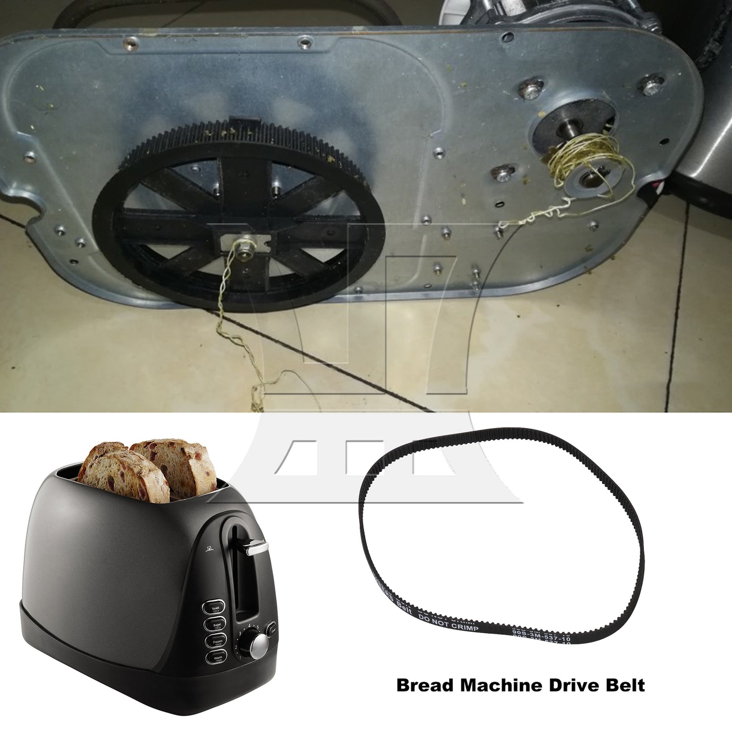 BQLZR Black Bread Machine Drive Belt Replacement for Sunbeam Model 5891 Width 8 mm