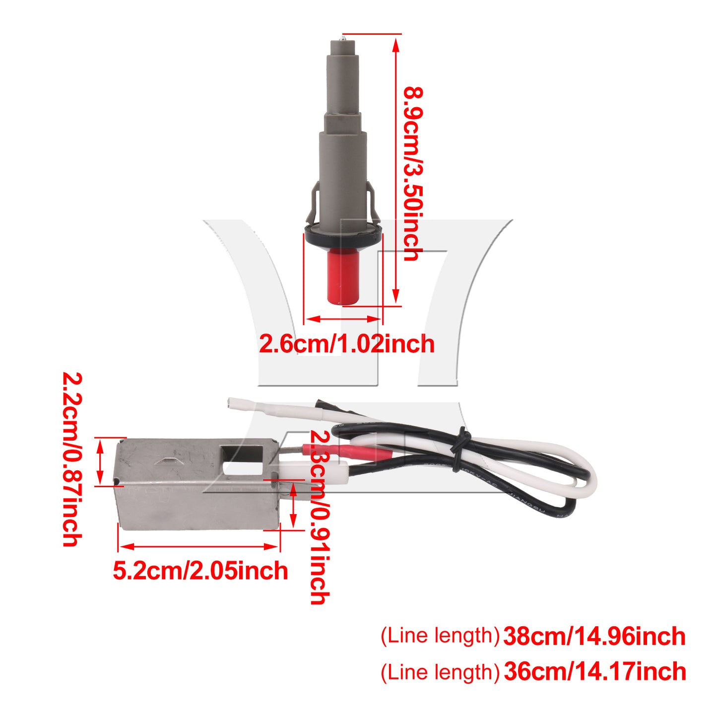 BQLZR 2PCS Barbecue Push Button Grill Igniter 7510 Replacement for Spirit 200/300