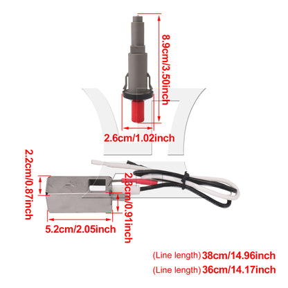 BQLZR 2PCS Barbecue Push Button Grill Igniter 7510 Replacement for Spirit 200/300