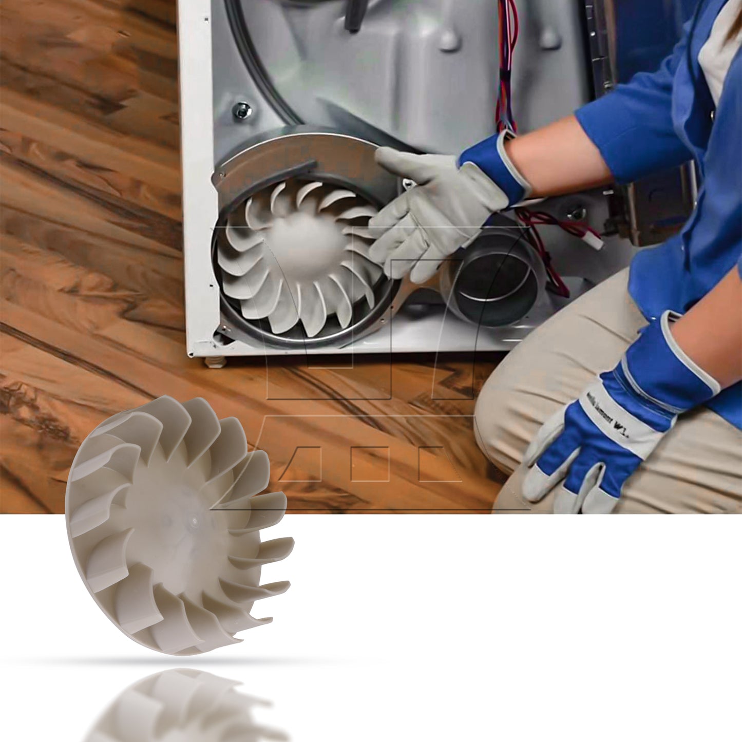 BQLZR Grey 694089 Dryer Blower Wheel Replacement for PS383953 AH383953