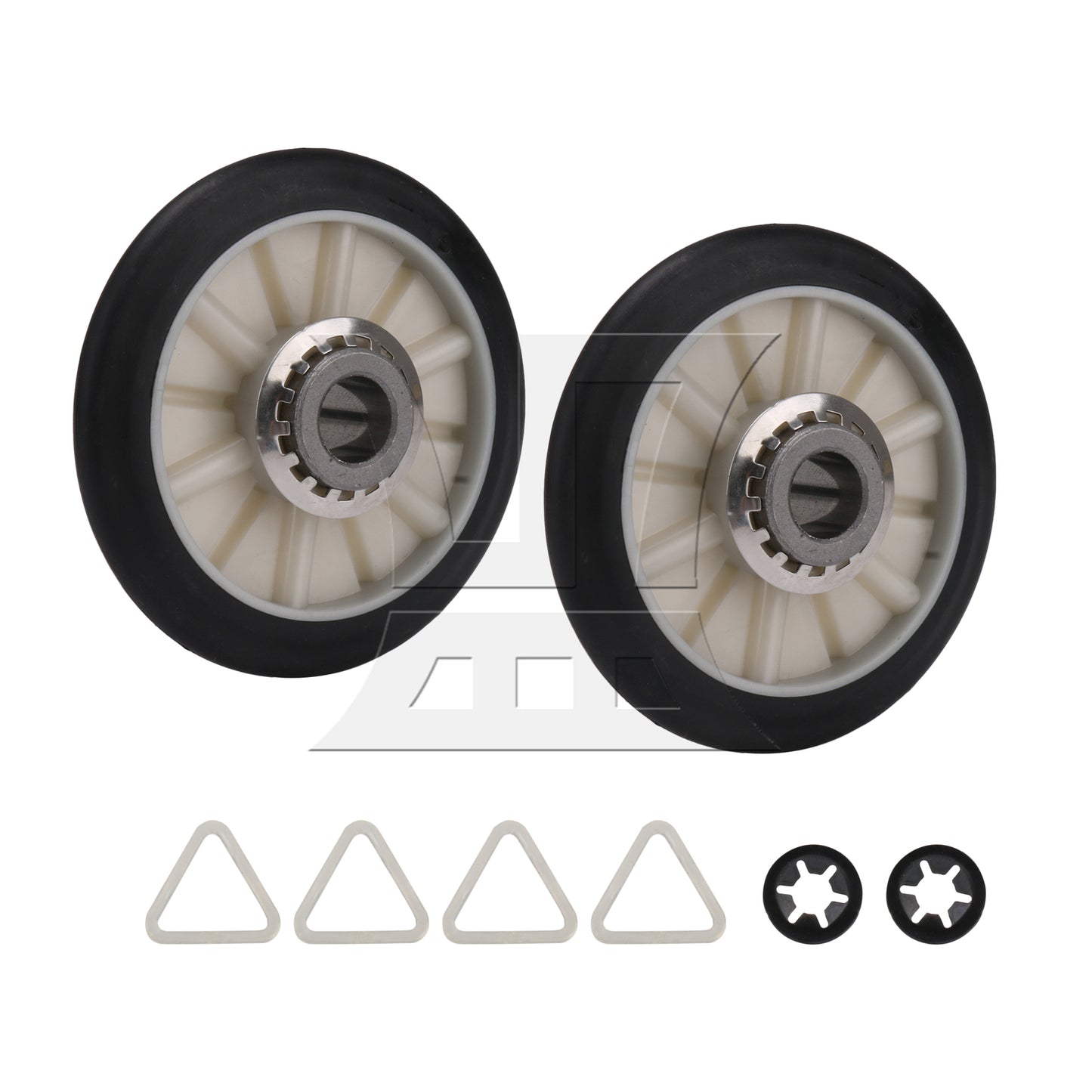 BQLZR 2x Dryer Rear Drum Support Roller Kit 349241T Replacement Parts PS347627 Black
