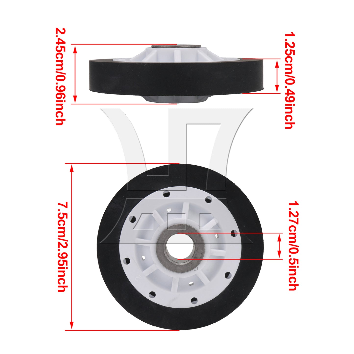 BQLZR Rubber Dryer Drum Support Roller 37001042 Replacement Parts