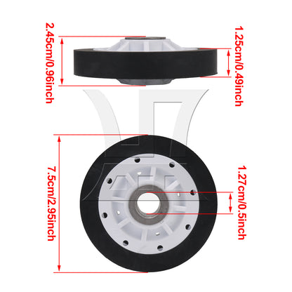 BQLZR Rubber Dryer Drum Support Roller 37001042 Replacement Parts