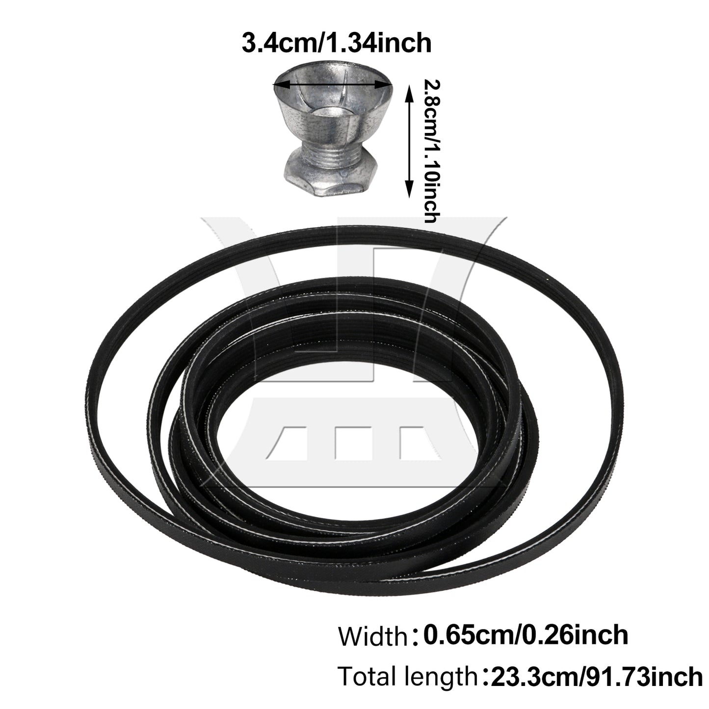 BQLZR Drum Belt 14210003 & Motor Pulley 8578565 Dryer Part Set Replacement Parts