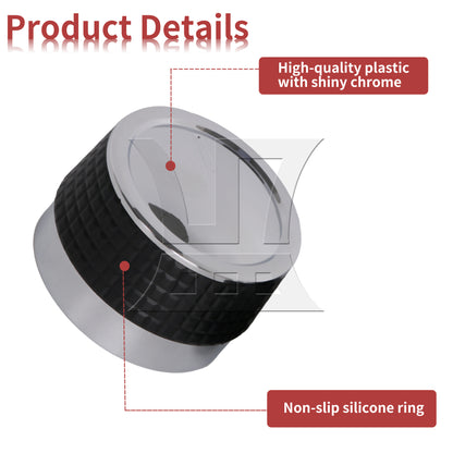 BQLZR  Grill Control Knobs Chrome Plastic Rotating w/ D Shaped Valve Stem