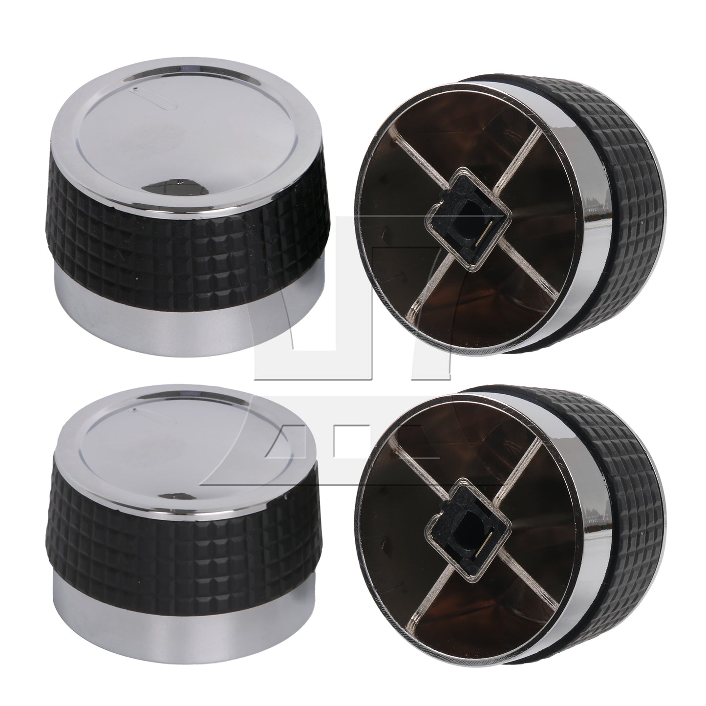 BQLZR  Grill Control Knobs Chrome Plastic Rotating w/ D Shaped Valve Stem