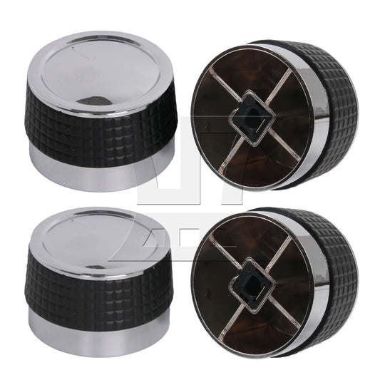 BQLZR  Grill Control Knobs Chrome Plastic Rotating w/ D Shaped Valve Stem