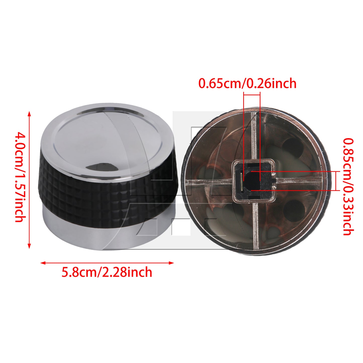 BQLZR  Grill Control Knobs Chrome Plastic Rotating w/ D Shaped Valve Stem