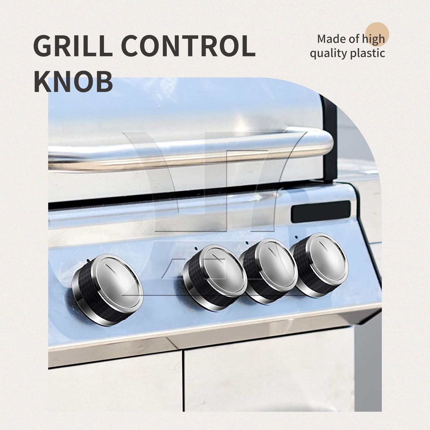 BQLZR  Grill Control Knobs Chrome Plastic Rotating w/ D Shaped Valve Stem