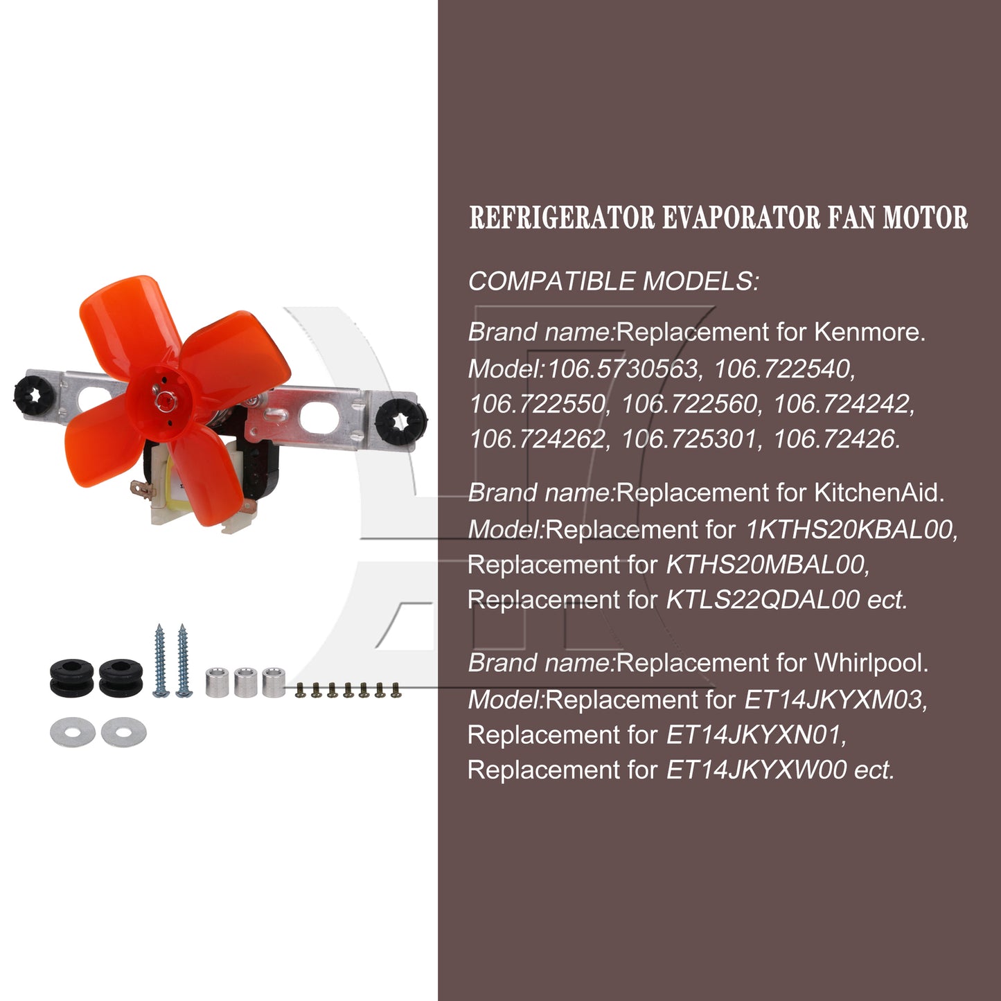 BQLZR 120V 482731 482470 Evaporator Fan Motor Kit Replacement for Fridge
