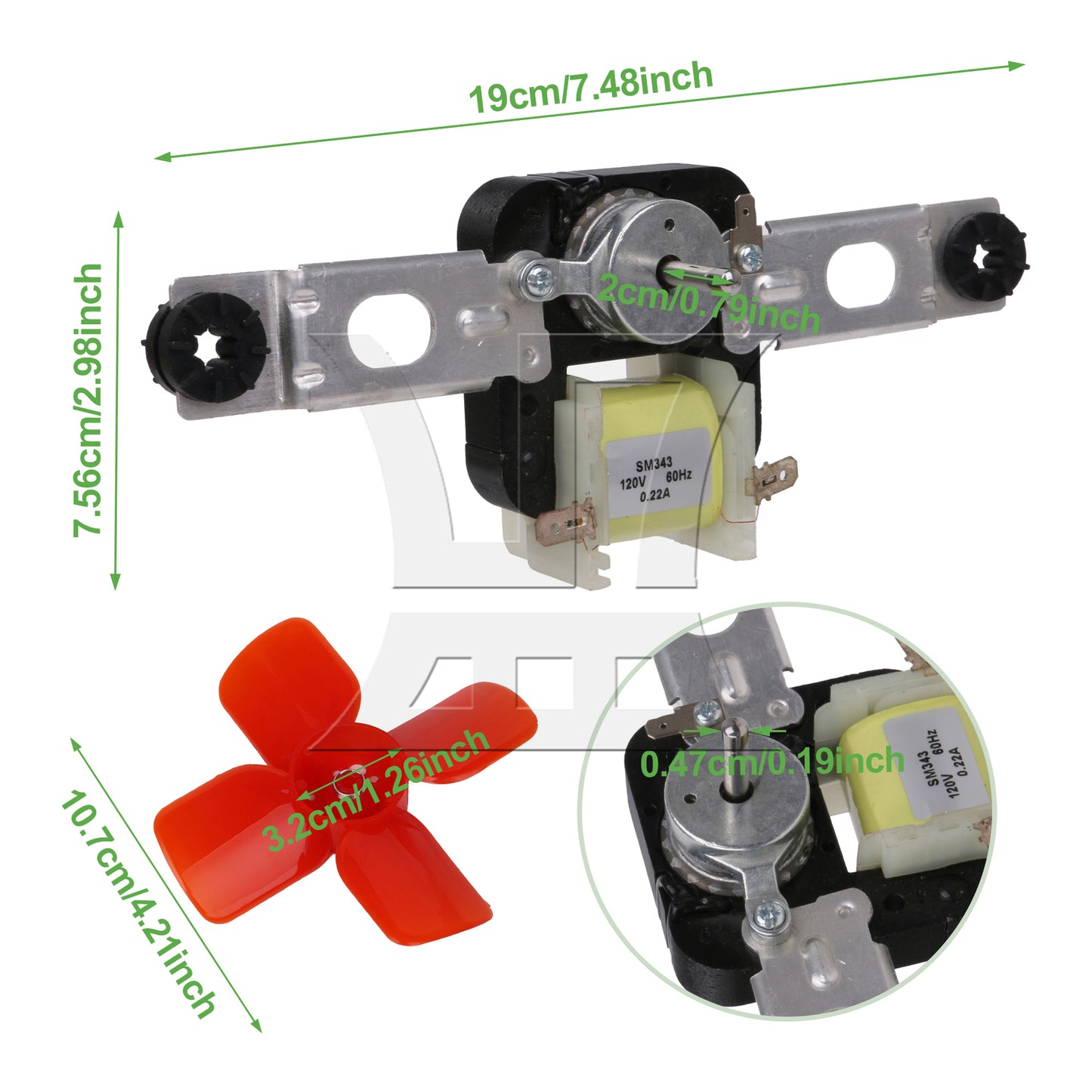BQLZR 120V 482731 482470 Evaporator Fan Motor Kit Replacement for Fridge