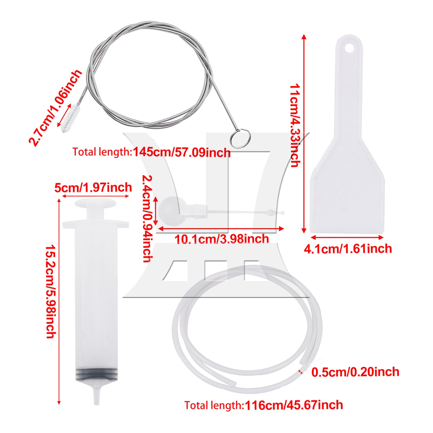 BQLZR Reusable Fridge Dredging Set w/ Drain Hole Clog Remover Brush & Pipe & Shovel