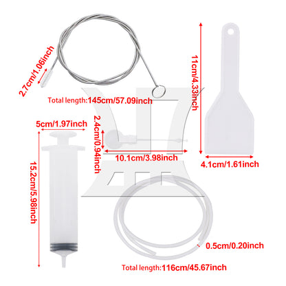 BQLZR Reusable Fridge Dredging Set w/ Drain Hole Clog Remover Brush & Pipe & Shovel