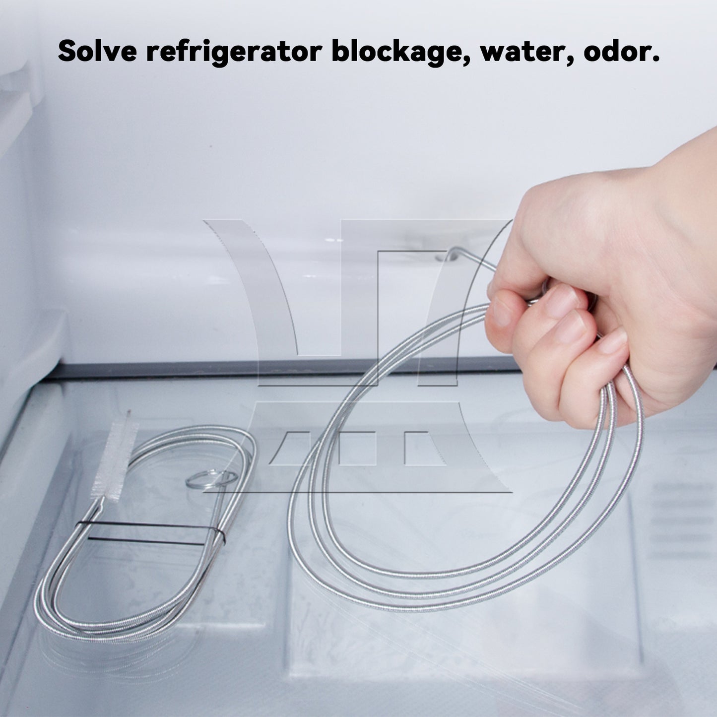 BQLZR Reusable Fridge Dredging Set w/ Drain Hole Clog Remover Brush & Pipe & Shovel