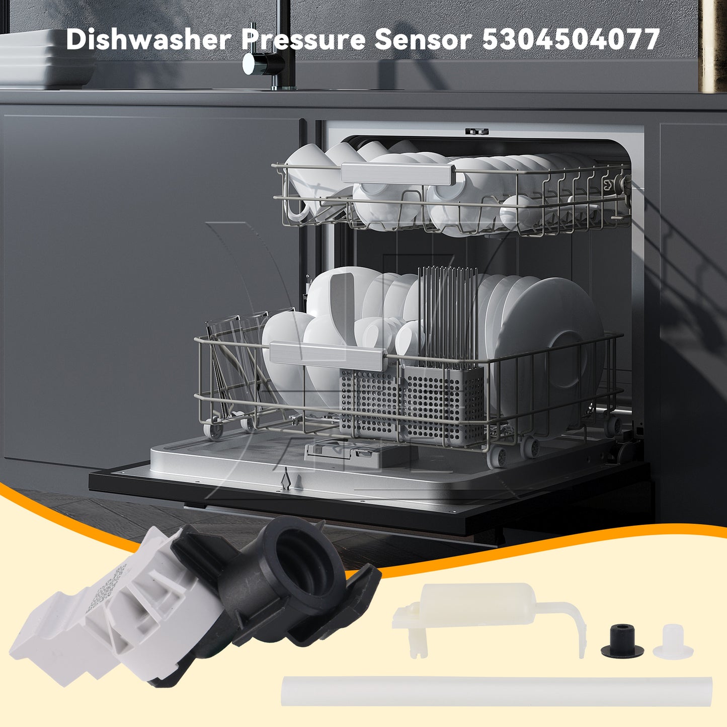 BQLZR Plastic Dishwasher Pressure Sensor Set Replacement for EI24ID30QB0A