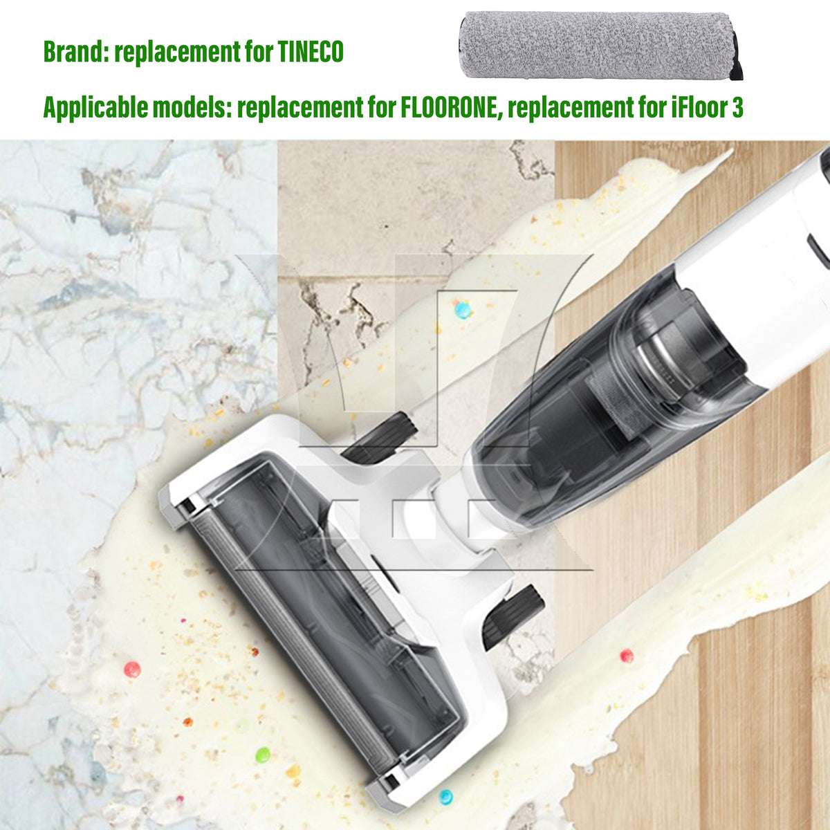 BQLZR 2 Pieces Vacuum Brush Roller Repair Parts Kit Replacement for Tineco FLOORONE