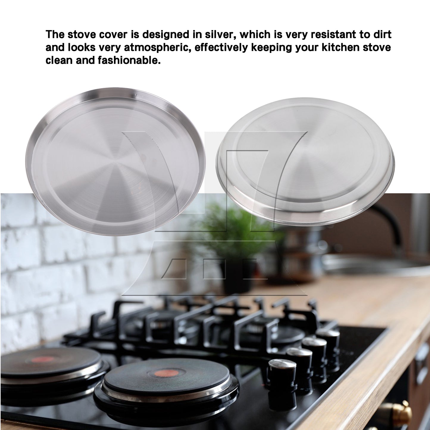 BQLZR 4 Pcs Round Stainless Steel Electric Oven Top Covers for Kitchen Burner Cooker