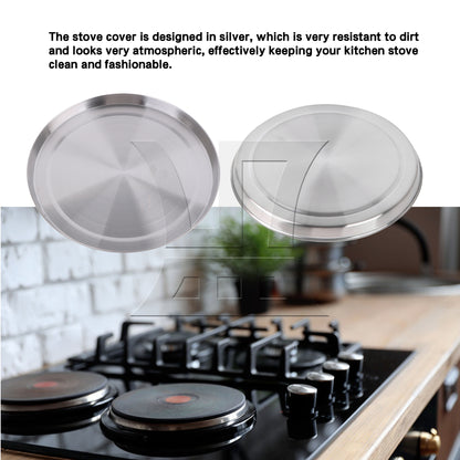 BQLZR 4 Pcs Round Stainless Steel Electric Oven Top Covers for Kitchen Burner Cooker