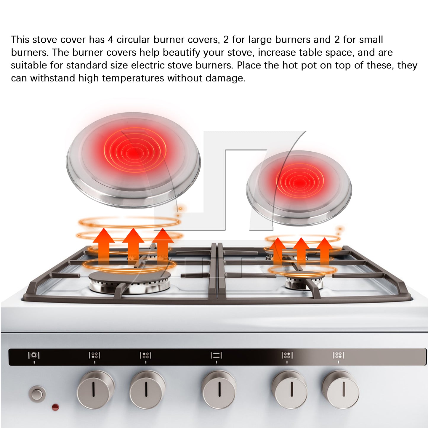 BQLZR 4 Pcs Round Stainless Steel Electric Oven Top Covers for Kitchen Burner Cooker