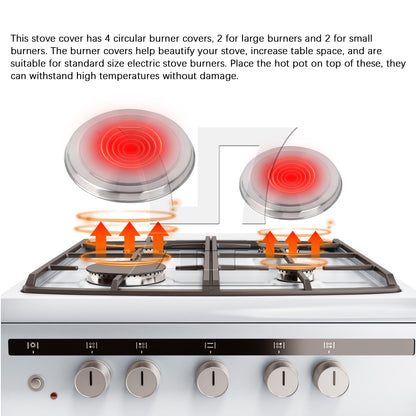 BQLZR 4 Pcs Round Stainless Steel Electric Oven Top Covers for Kitchen Burner Cooker