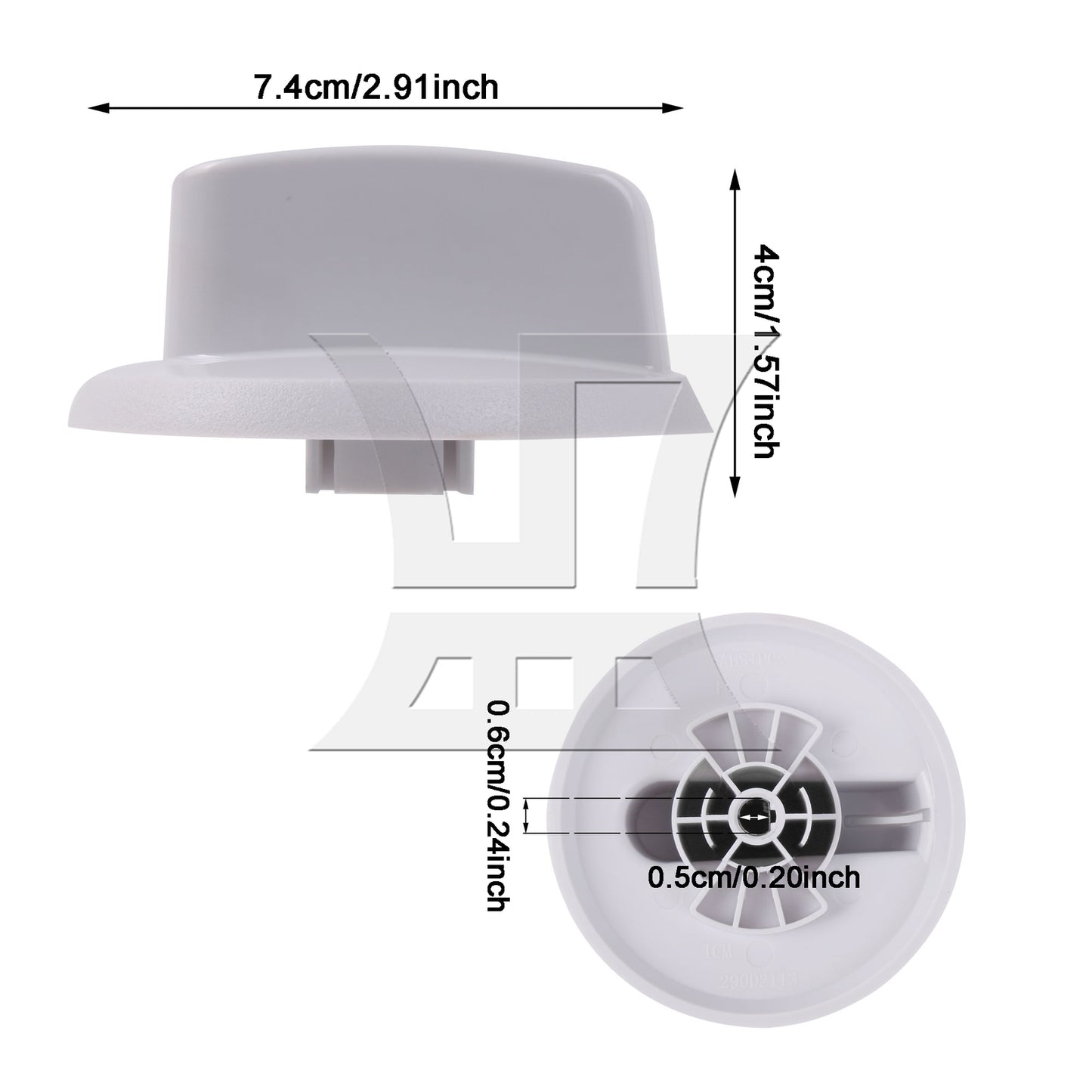 BQLZR White Plastic Control Knob Replacement for PS11763058 Dryer w/ 6x5mm Hole