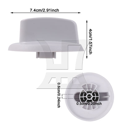 BQLZR White Plastic Control Knob Replacement for PS11763058 Dryer w/ 6x5mm Hole