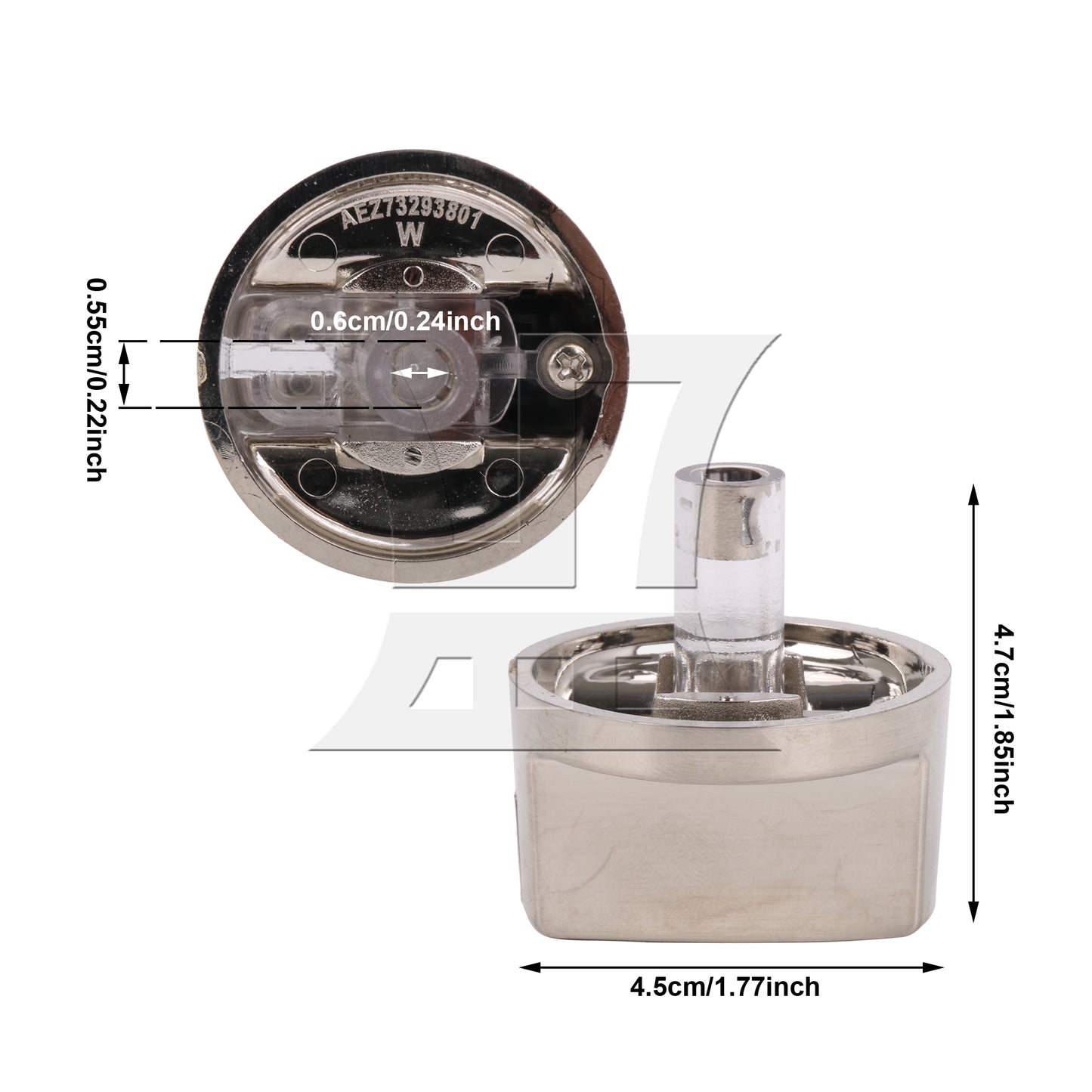 BQLZR Plastic Burner Control Knob 6 x 5.5 mm Silver Replacement for EBZ60710601